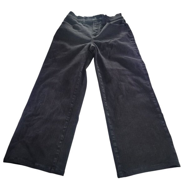 Madewell Women Black The Perfect Vintage Wide-Leg Denim Jeans Size 27 - Picture 1 of 9